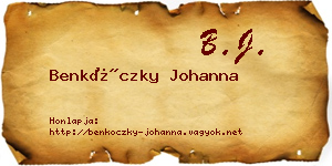 Benkóczky Johanna névjegykártya